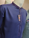 Royal Navy Blue Designer Embroidered - Kameez Shalwar