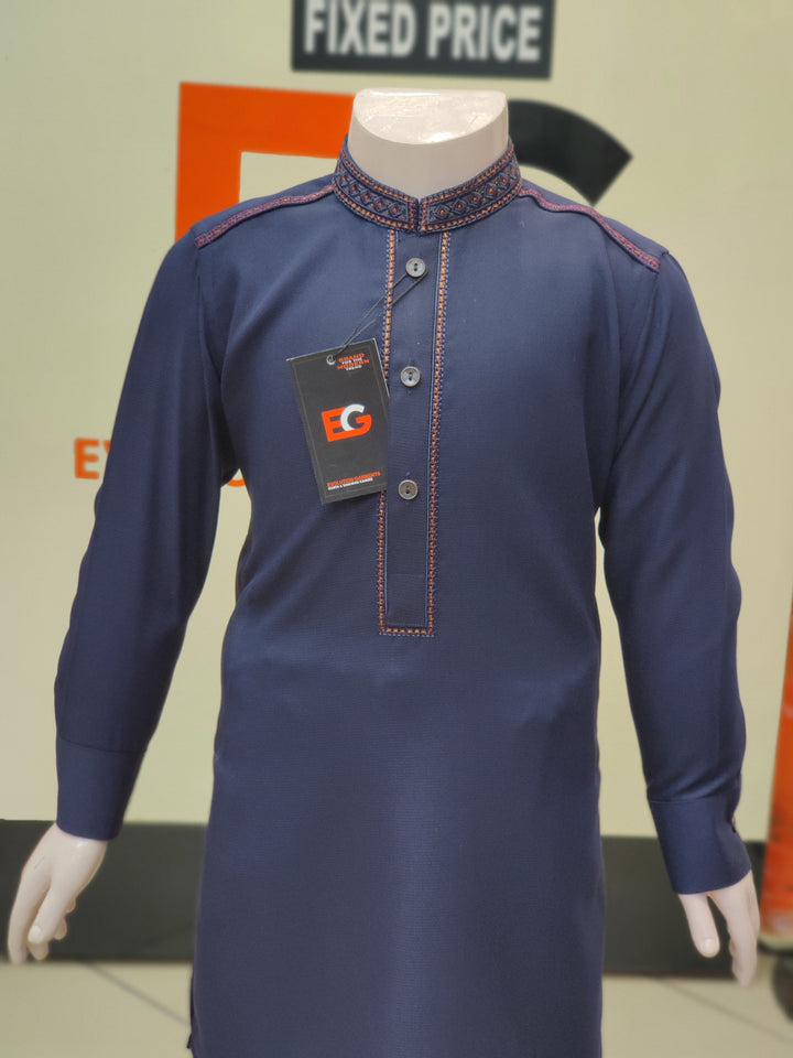 Royal Navy Blue Designer Kids - Kameez Shalwar