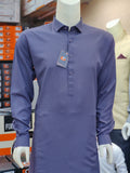 Traditional Shirt Collar Blended Kameez Shalwar - Fall Collection'24