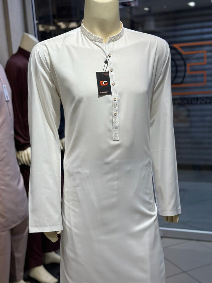 Premium Off-White Blended - Kameez Shalwar