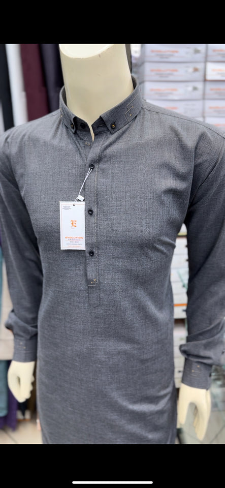 Charcoal Grey Shalwar kameez