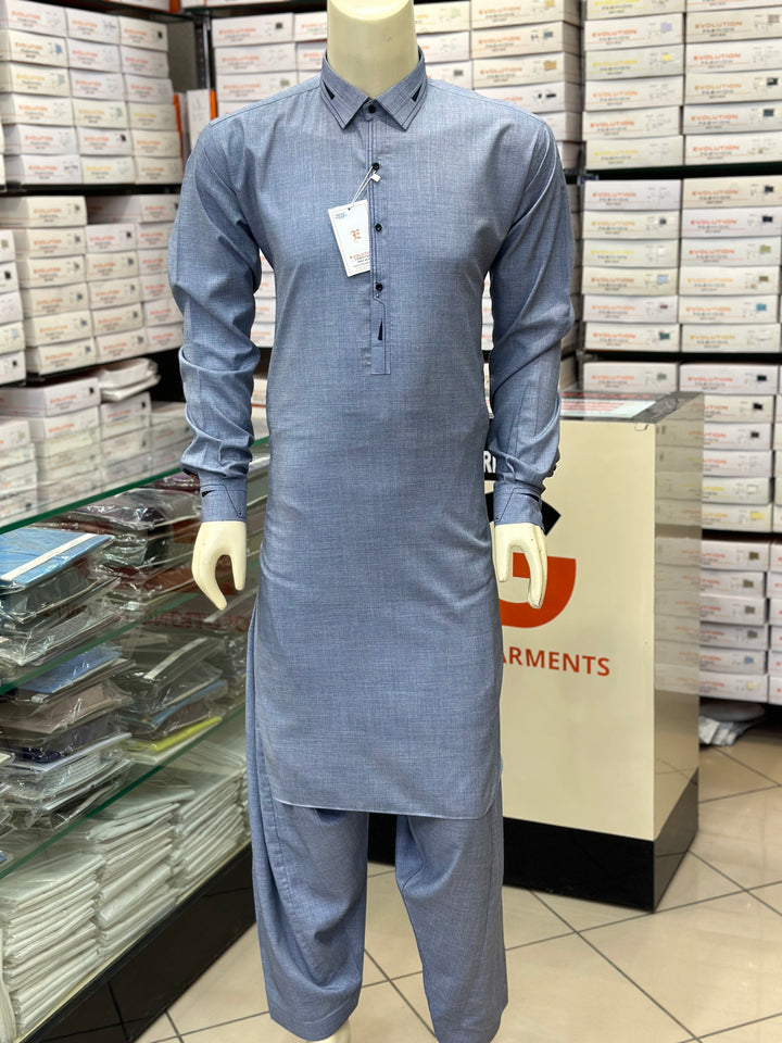 Malaysian Mid Blue Shalwar Kameez