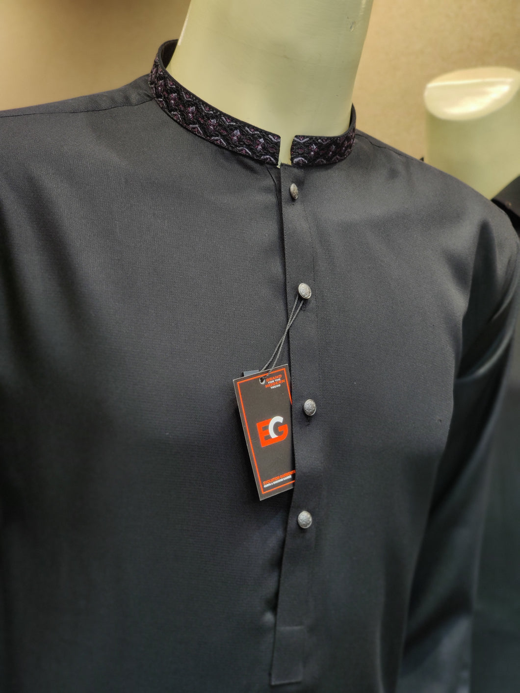 Royal Jet Black Embroidered - Kameez Shalwar