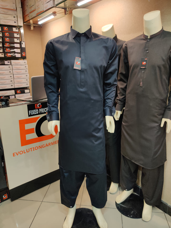 Exclusive Gloss Black Semi Formal Men's - Kameez Shalwar