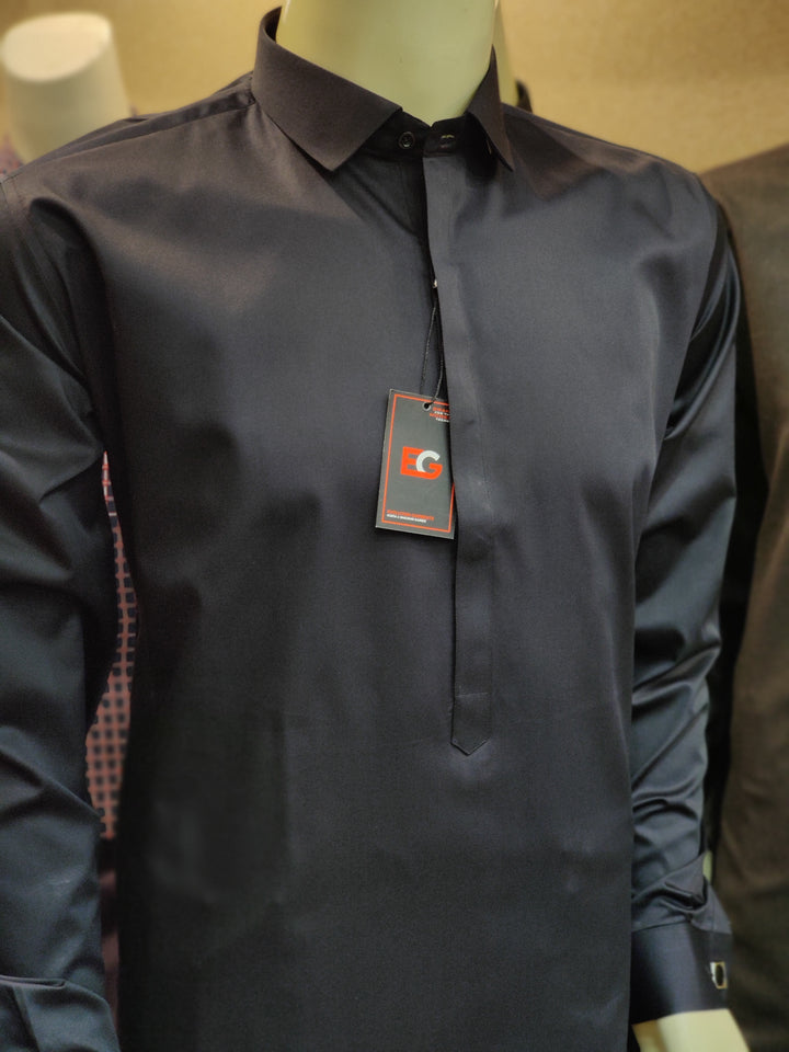 Exclusive Gloss Black Semi Formal Men's - Kameez Shalwar