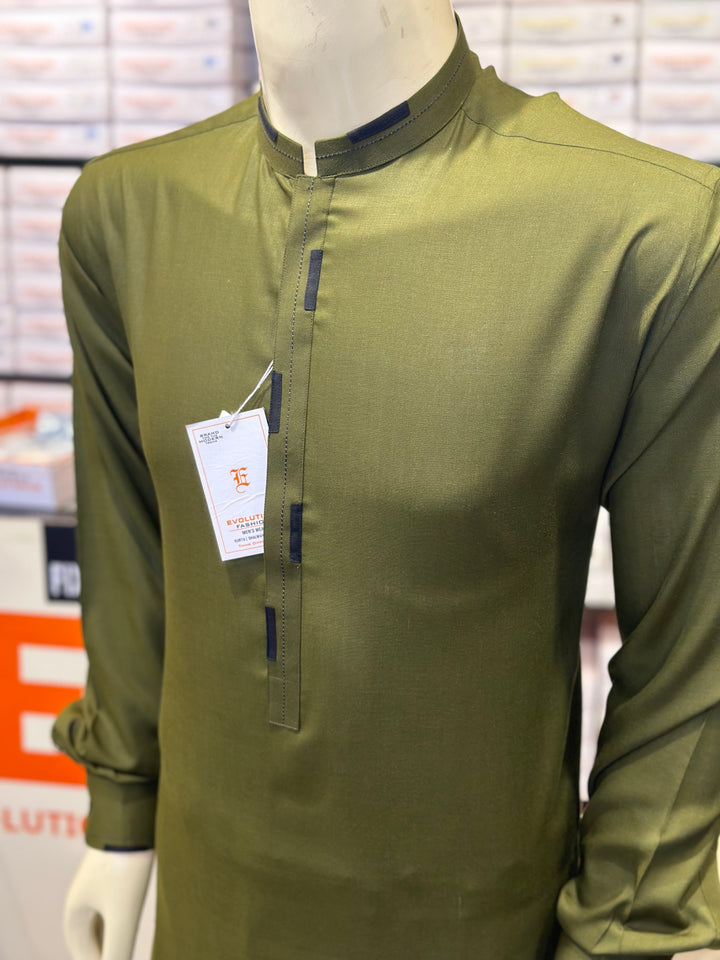 Kurta Pajama -  Olive Green