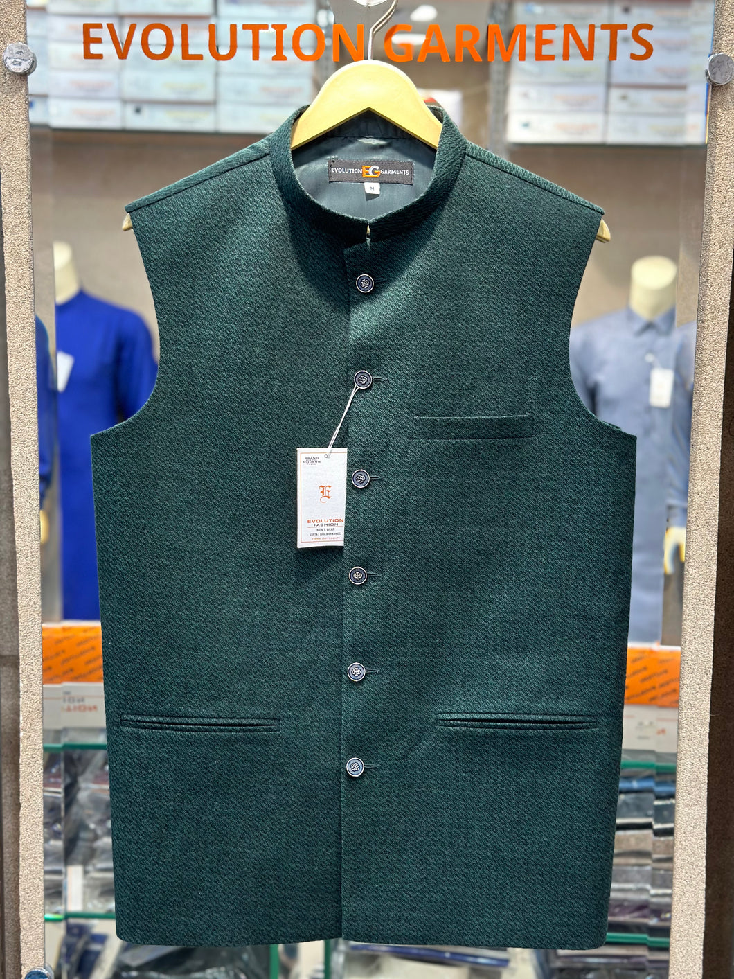 BLACKISH GREEN PREMIUM WAISTCOAT  – Evolution-Garments