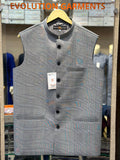 Light Grey & Black Check Waistcoat