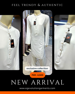 Premium Off-White Blended - Kameez Shalwar