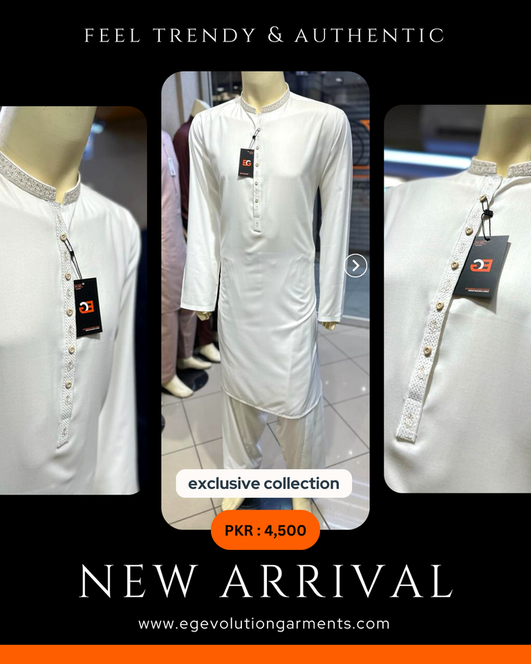 Premium Off-White Blended - Kameez Shalwar