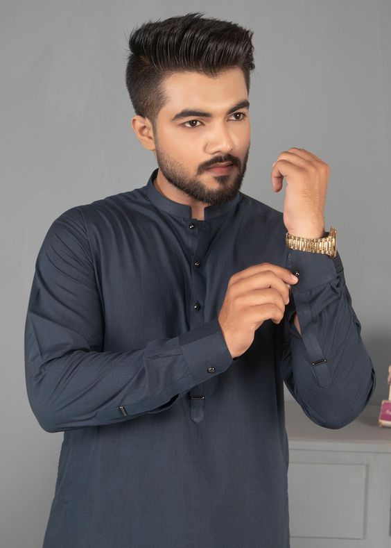 Plain Collar Kameez Shalwar - 8 Colors